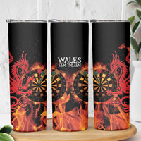 Wales Darts Skinny Tumbler Cymru Dragon Gem Ymlaen Flaming Vibes - Wonder Print Shop