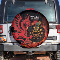 Wales Darts Spare Tire Cover Cymru Dragon Gem Ymlaen Flaming Vibes - Wonder Print Shop
