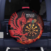 Wales Darts Spare Tire Cover Cymru Dragon Gem Ymlaen Flaming Vibes - Wonder Print Shop