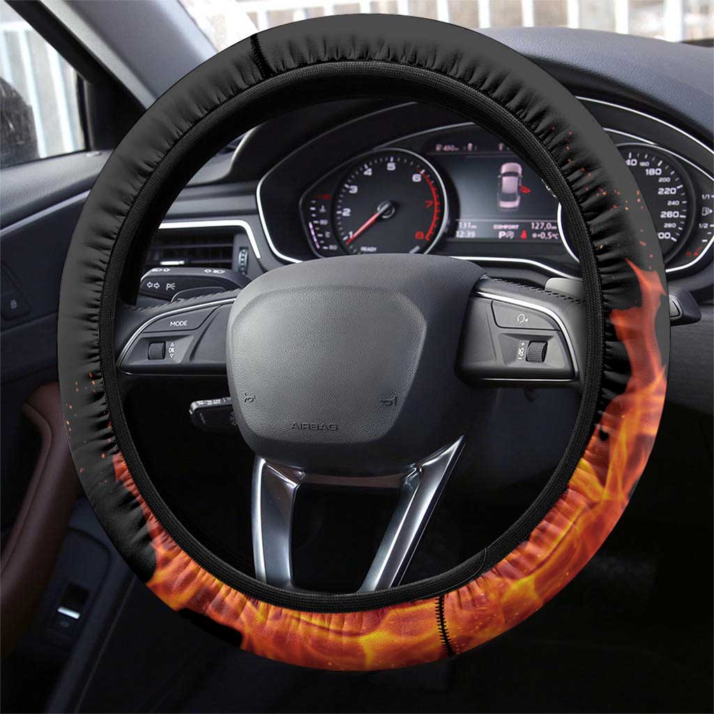 Wales Darts Steering Wheel Cover Cymru Dragon Gem Ymlaen Flaming Vibes - Wonder Print Shop