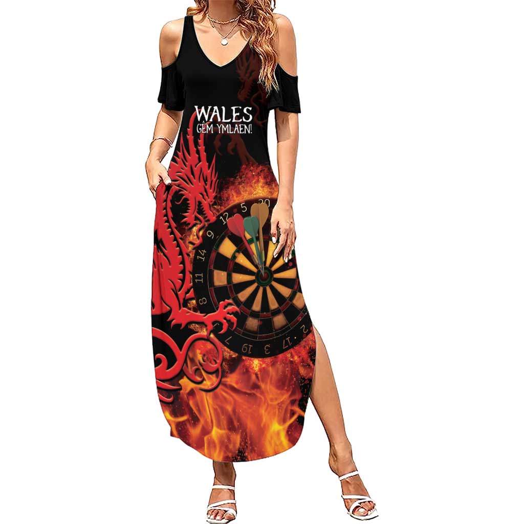 Wales Darts Summer Maxi Dress Cymru Dragon Gem Ymlaen Flaming Vibes - Wonder Print Shop