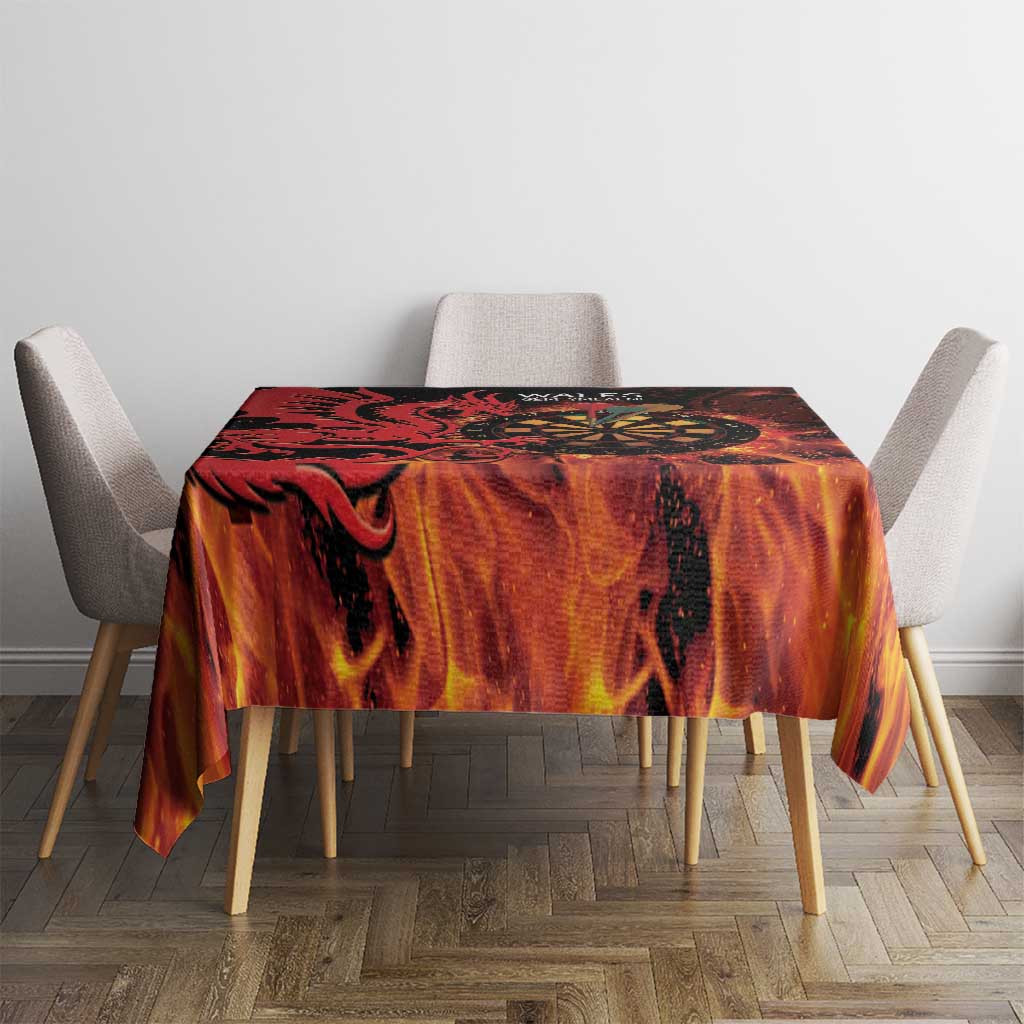 Wales Darts Tablecloth Cymru Dragon Gem Ymlaen Flaming Vibes - Wonder Print Shop