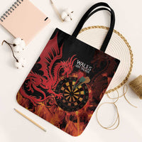 Wales Darts Tote Bag Cymru Dragon Gem Ymlaen Flaming Vibes - Wonder Print Shop