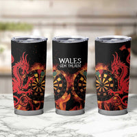 Wales Darts Tumbler Cup Cymru Dragon Gem Ymlaen Flaming Vibes - Wonder Print Shop