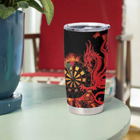 Wales Darts Tumbler Cup Cymru Dragon Gem Ymlaen Flaming Vibes - Wonder Print Shop
