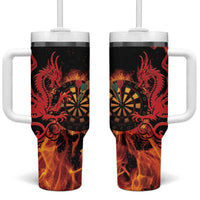 Wales Darts Tumbler With Handle Cymru Dragon Gem Ymlaen Flaming Vibes - Wonder Print Shop