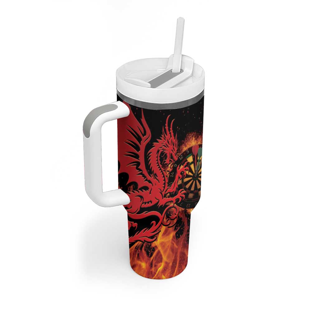 Wales Darts Tumbler With Handle Cymru Dragon Gem Ymlaen Flaming Vibes - Wonder Print Shop