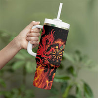 Wales Darts Tumbler With Handle Cymru Dragon Gem Ymlaen Flaming Vibes - Wonder Print Shop