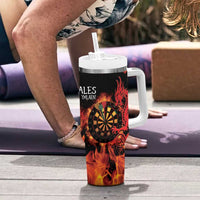 Wales Darts Tumbler With Handle Cymru Dragon Gem Ymlaen Flaming Vibes - Wonder Print Shop