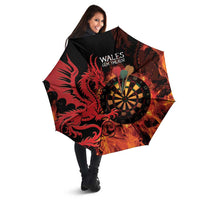 Wales Darts Umbrella Cymru Dragon Gem Ymlaen Flaming Vibes - Wonder Print Shop