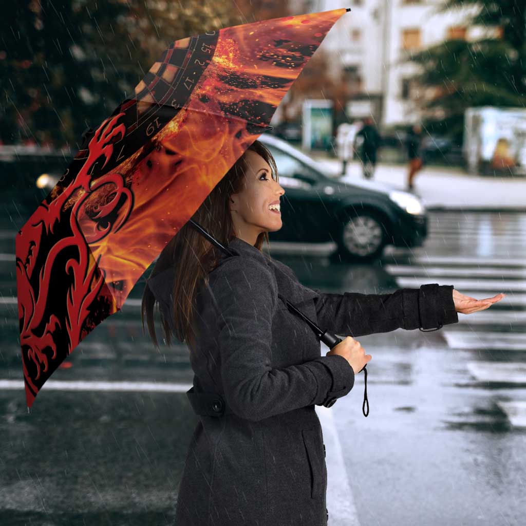 Wales Darts Umbrella Cymru Dragon Gem Ymlaen Flaming Vibes - Wonder Print Shop