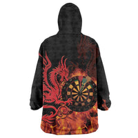 Wales Darts Wearable Blanket Hoodie Cymru Dragon Gem Ymlaen Flaming Vibes - Wonder Print Shop