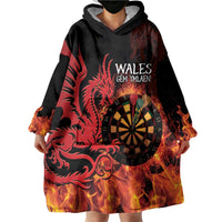Wales Darts Wearable Blanket Hoodie Cymru Dragon Gem Ymlaen Flaming Vibes - Wonder Print Shop