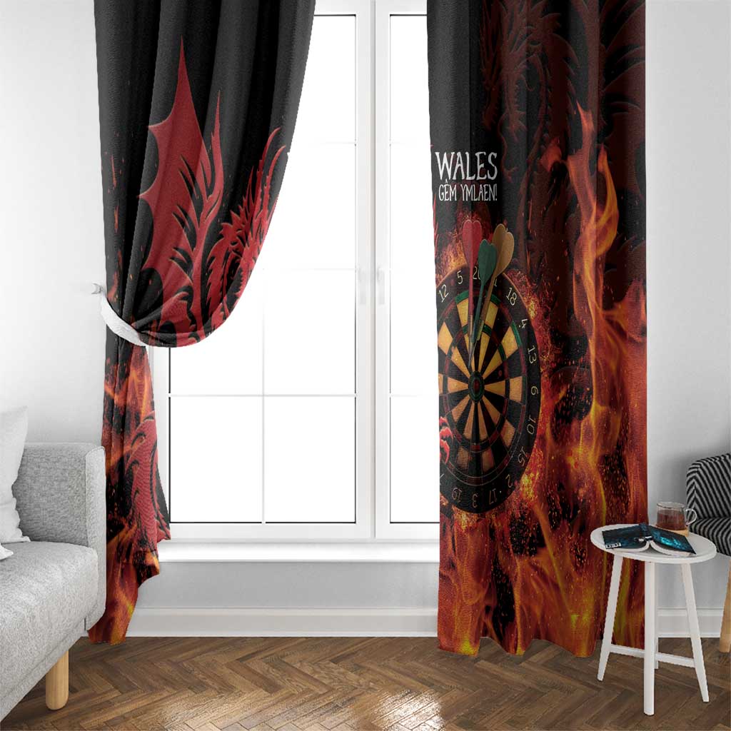 Wales Darts Window Curtain Cymru Dragon Gem Ymlaen Flaming Vibes - Wonder Print Shop