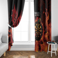Wales Darts Window Curtain Cymru Dragon Gem Ymlaen Flaming Vibes - Wonder Print Shop