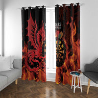 Wales Darts Window Curtain Cymru Dragon Gem Ymlaen Flaming Vibes - Wonder Print Shop