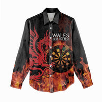 Wales Darts Women Casual Shirt Cymru Dragon Gem Ymlaen Flaming Vibes - Wonder Print Shop