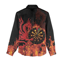 Wales Darts Women Casual Shirt Cymru Dragon Gem Ymlaen Flaming Vibes - Wonder Print Shop