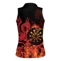 Wales Darts Women Sleeveless Polo Shirt Cymru Dragon Gem Ymlaen Flaming Vibes - Wonder Print Shop