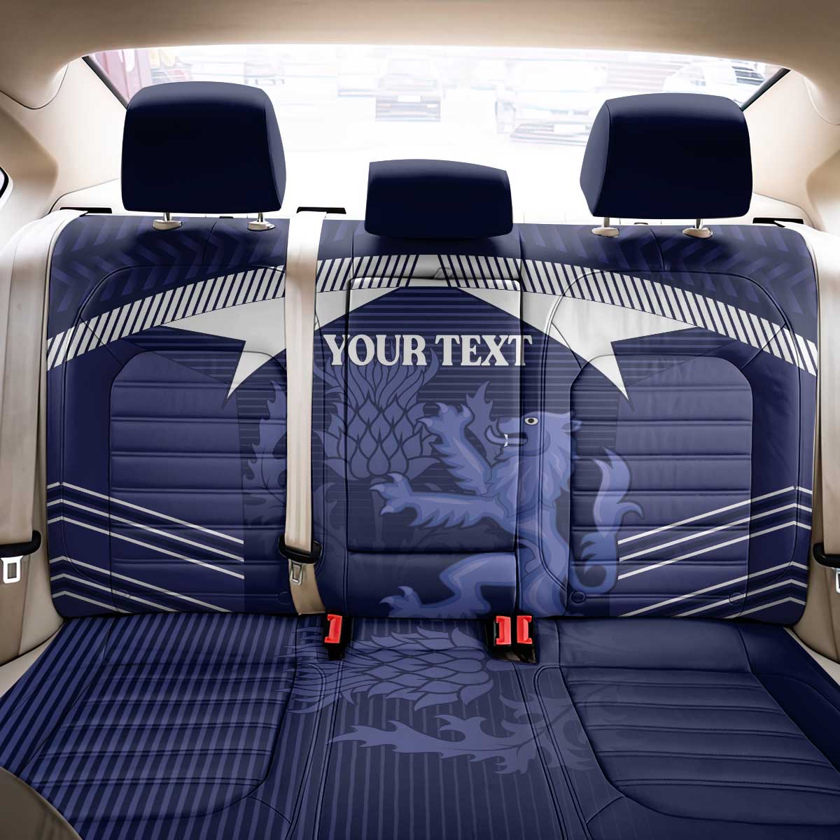 Scotland Football Custom Back Car Seat Cover 2026 Come On Scottish Dragon Thistle - Wonder Print Shop