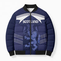 Scotland Football Custom Bomber Puffer Jacket 2026 Come On Scottish Dragon Thistle - Wonder Print Shop