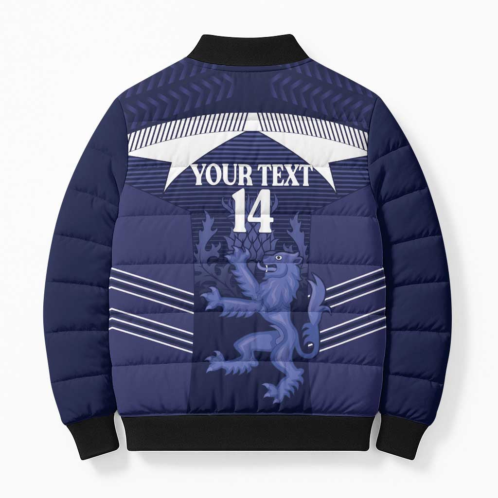 Scotland Football Custom Bomber Puffer Jacket 2026 Come On Scottish Dragon Thistle - Wonder Print Shop