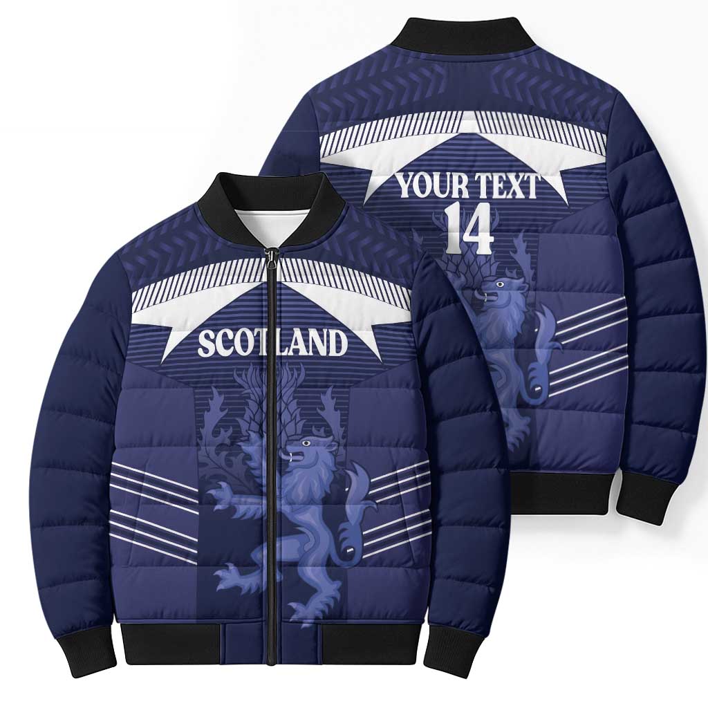 Scotland Football Custom Bomber Puffer Jacket 2026 Come On Scottish Dragon Thistle - Wonder Print Shop