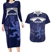 Scotland Football Custom Couples Matching Long Sleeve Bodycon Dress and Hawaiian Shirt 2026 Come On Scottish Dragon Thistle - Wonder Print Shop