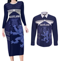 Scotland Football Custom Couples Matching Long Sleeve Bodycon Dress and Long Sleeve Button Shirt 2026 Come On Scottish Dragon Thistle - Wonder Print Shop