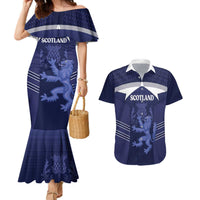 Scotland Football Custom Couples Matching Mermaid Dress and Hawaiian Shirt 2026 Come On Scottish Dragon Thistle - Wonder Print Shop