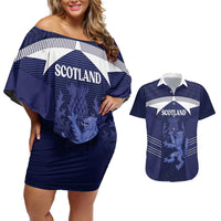 Scotland Football Custom Couples Matching Off Shoulder Short Dress and Hawaiian Shirt 2026 Come On Scottish Dragon Thistle - Wonder Print Shop