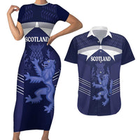Scotland Football Custom Couples Matching Short Sleeve Bodycon Dress and Hawaiian Shirt 2026 Come On Scottish Dragon Thistle - Wonder Print Shop