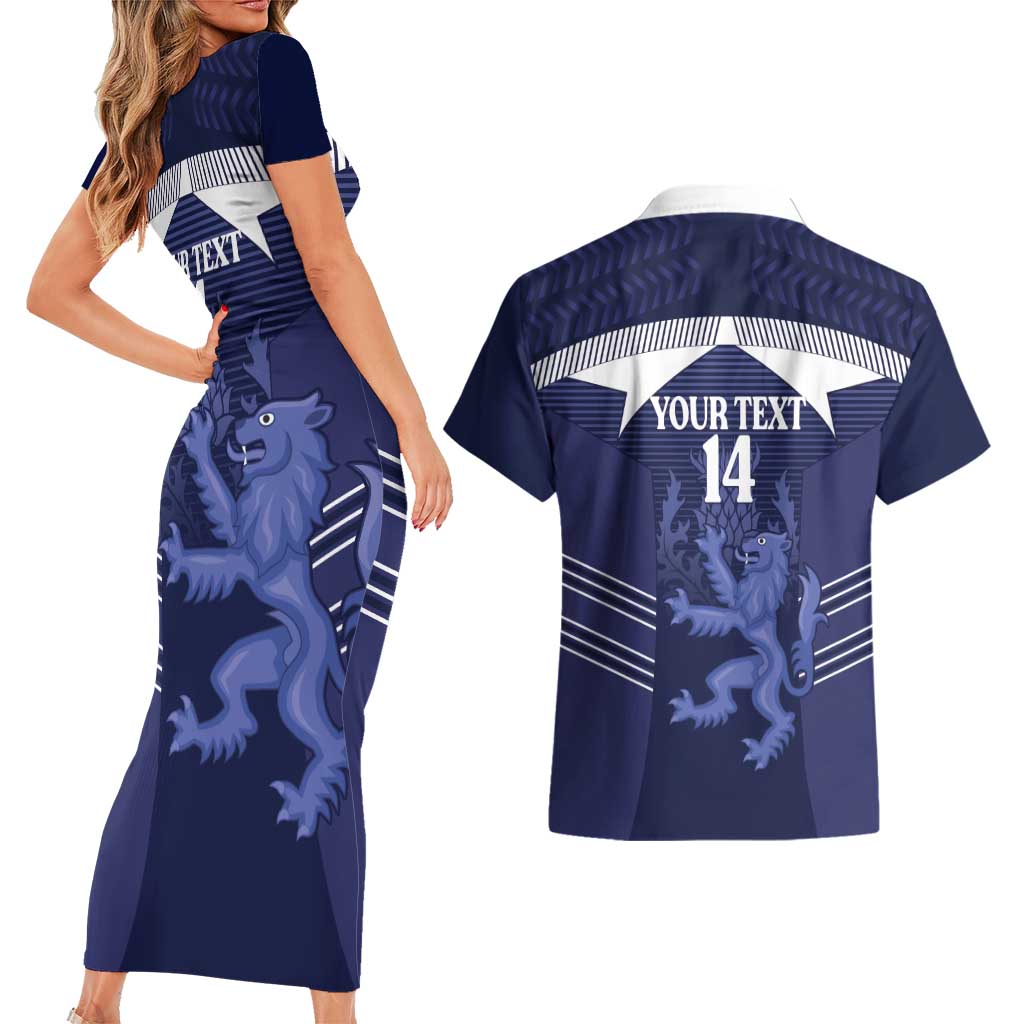 Scotland Football Custom Couples Matching Short Sleeve Bodycon Dress and Hawaiian Shirt 2026 Come On Scottish Dragon Thistle - Wonder Print Shop