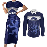 Scotland Football Custom Couples Matching Short Sleeve Bodycon Dress and Long Sleeve Button Shirt 2026 Come On Scottish Dragon Thistle - Wonder Print Shop