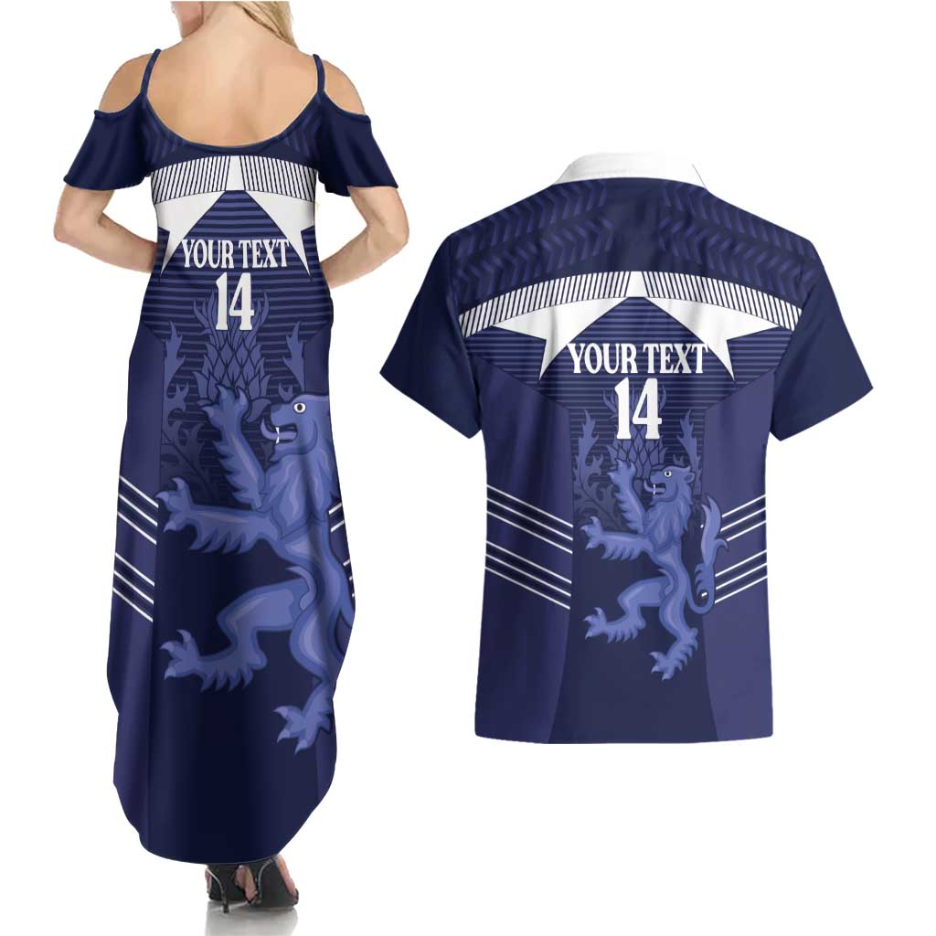 Scotland Football Custom Couples Matching Summer Maxi Dress and Hawaiian Shirt 2026 Come On Scottish Dragon Thistle - Wonder Print Shop
