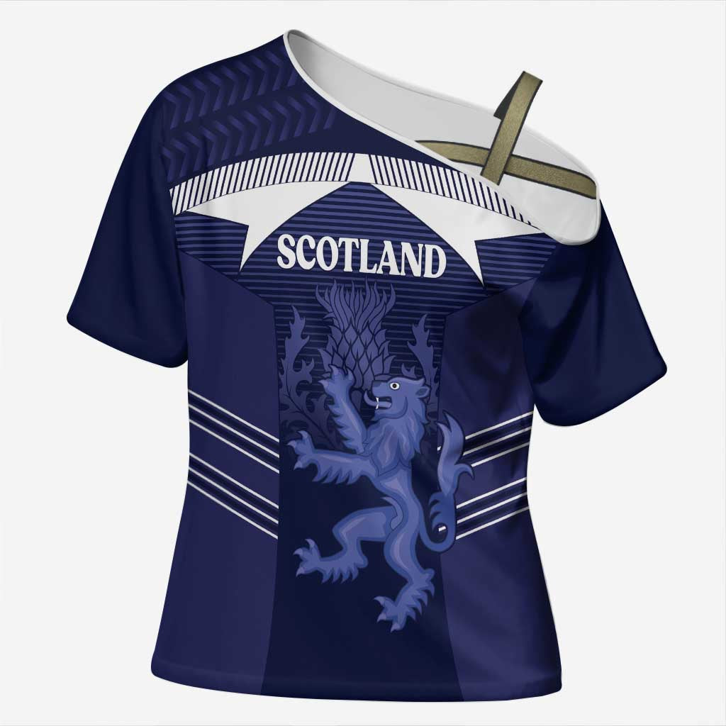 Scotland Football Custom Cross Shoulder Shirt 2026 Come On Scottish Dragon Thistle - Wonder Print Shop
