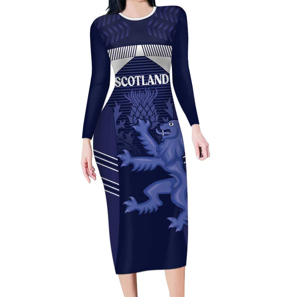 Scotland Football Custom Family Matching Long Sleeve Bodycon Dress and Hawaiian Shirt 2026 Come On Scottish Dragon Thistle - Wonder Print Shop