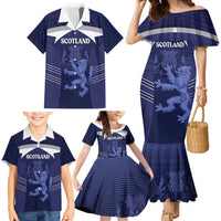 Scotland Football Custom Family Matching Mermaid Dress and Hawaiian Shirt 2026 Come On Scottish Dragon Thistle - Wonder Print Shop