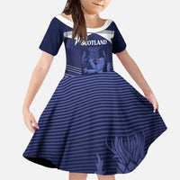 Scotland Football Custom Family Matching Off The Shoulder Long Sleeve Dress and Hawaiian Shirt 2026 Come On Scottish Dragon Thistle - Wonder Print Shop