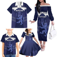 Scotland Football Custom Family Matching Off The Shoulder Long Sleeve Dress and Hawaiian Shirt 2026 Come On Scottish Dragon Thistle - Wonder Print Shop