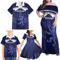 Scotland Football Custom Family Matching Off Shoulder Maxi Dress and Hawaiian Shirt 2026 Come On Scottish Dragon Thistle - Wonder Print Shop