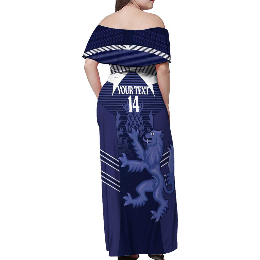 Scotland Football Custom Family Matching Off Shoulder Maxi Dress and Hawaiian Shirt 2026 Come On Scottish Dragon Thistle - Wonder Print Shop