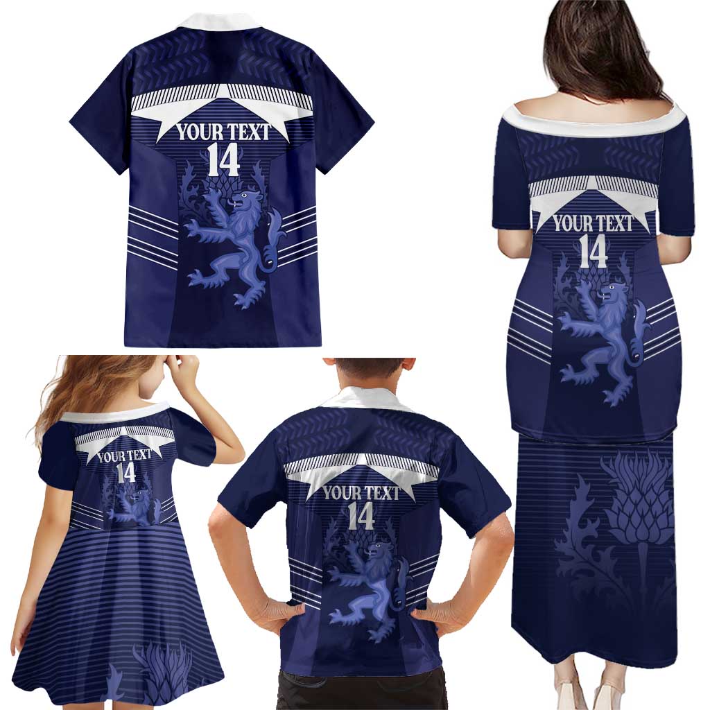 Scotland Football Custom Family Matching Puletasi and Hawaiian Shirt 2026 Come On Scottish Dragon Thistle - Wonder Print Shop