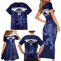 Scotland Football Custom Family Matching Short Sleeve Bodycon Dress and Hawaiian Shirt 2026 Come On Scottish Dragon Thistle - Wonder Print Shop