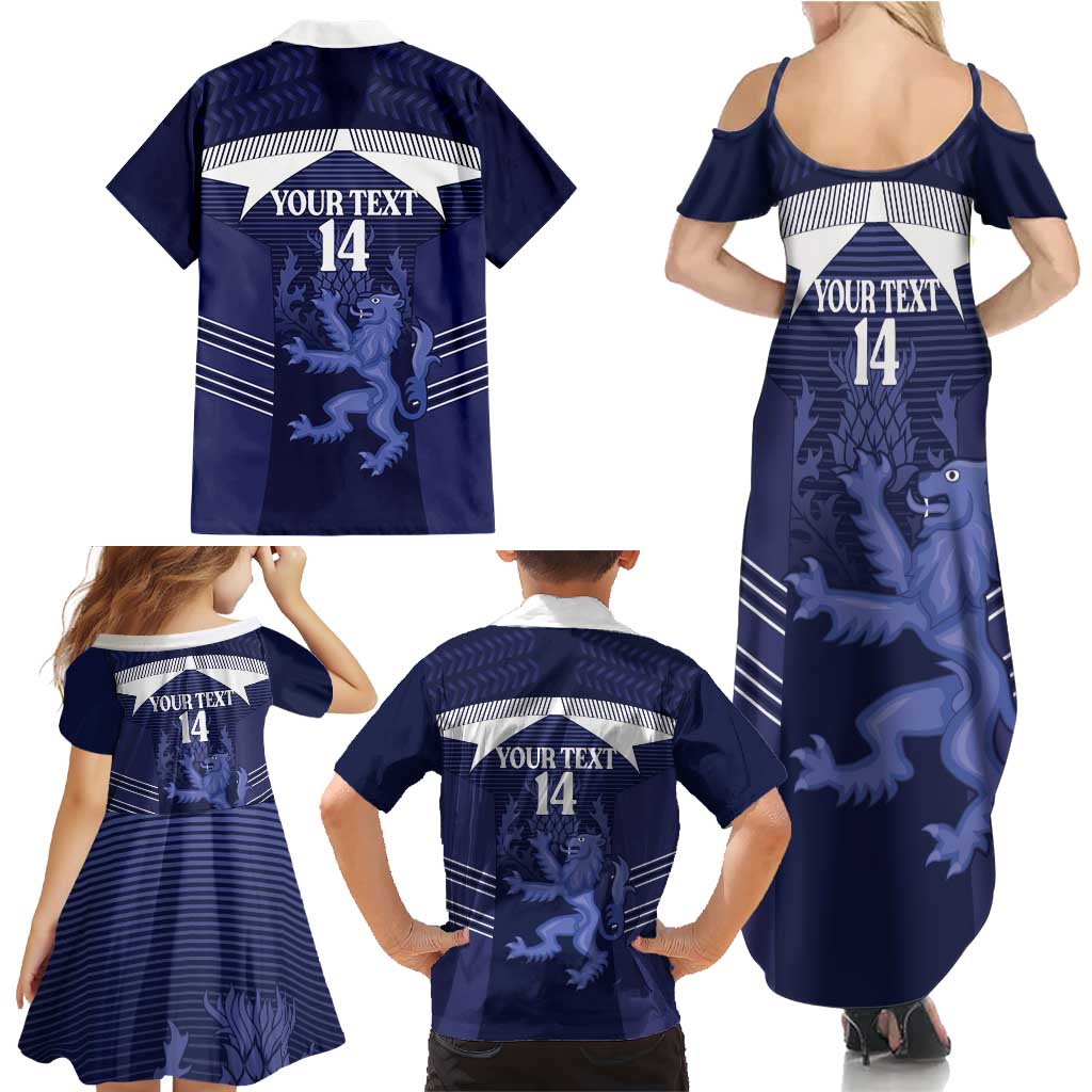 Scotland Football Custom Family Matching Summer Maxi Dress and Hawaiian Shirt 2026 Come On Scottish Dragon Thistle - Wonder Print Shop