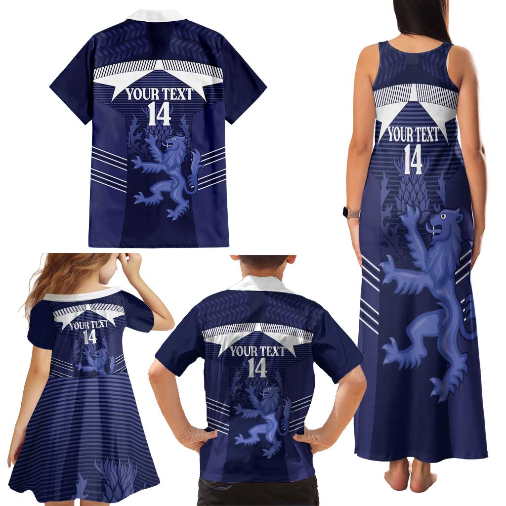 Scotland Football Custom Family Matching Tank Maxi Dress and Hawaiian Shirt 2026 Come On Scottish Dragon Thistle - Wonder Print Shop