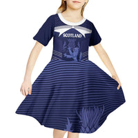 Scotland Football Custom Kid Short Sleeve Dress 2026 Come On Scottish Dragon Thistle - Wonder Print Shop
