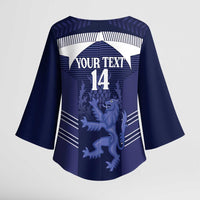 Scotland Football Custom Kimono Sleeve Blouse 2026 Come On Scottish Dragon Thistle - Wonder Print Shop