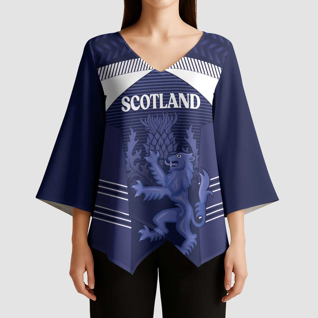 Scotland Football Custom Kimono Sleeve Blouse 2026 Come On Scottish Dragon Thistle - Wonder Print Shop