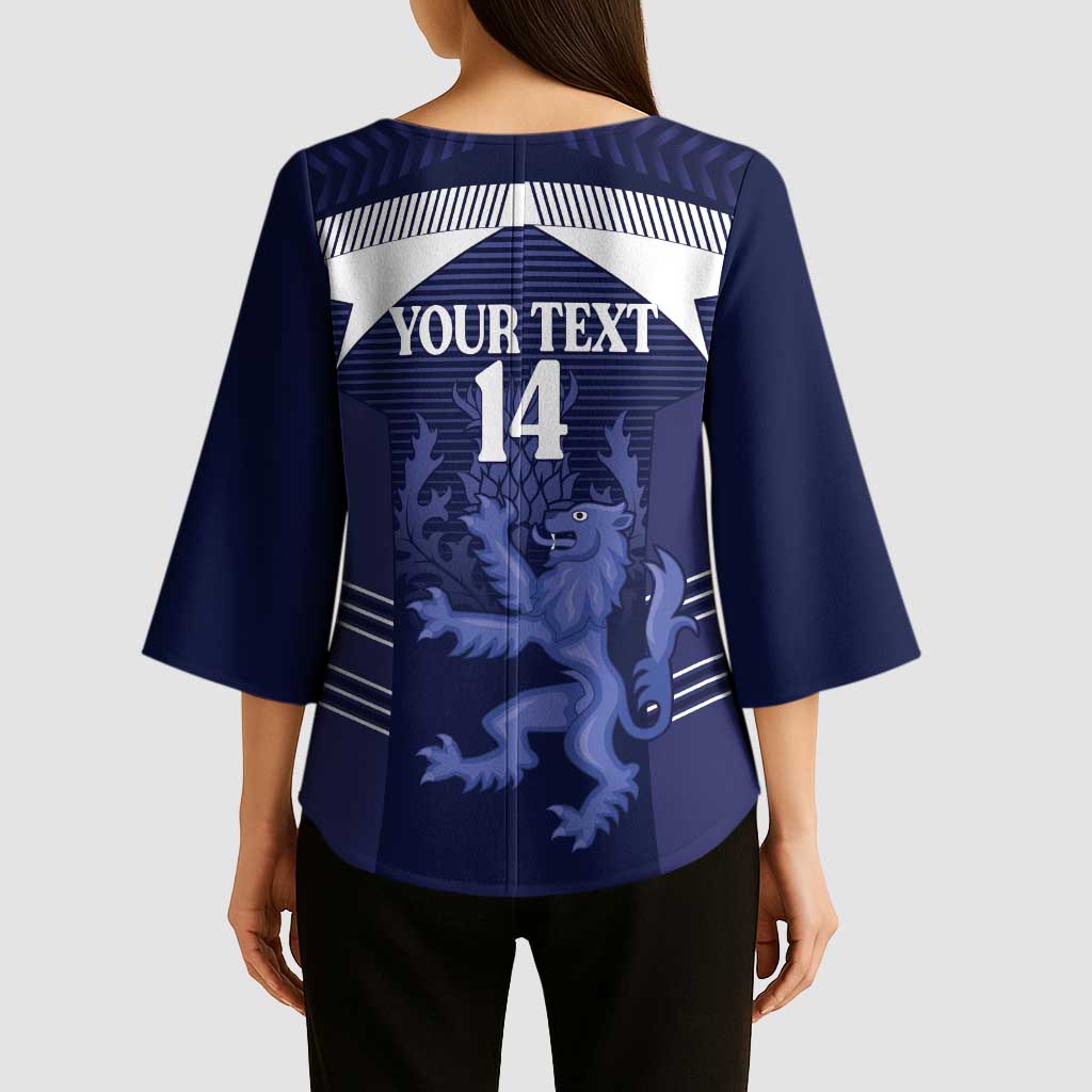 Scotland Football Custom Kimono Sleeve Blouse 2026 Come On Scottish Dragon Thistle - Wonder Print Shop